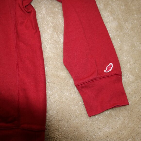 League Red Crewneck Sweater with Troy Trojans Logo - Picture 3 of 4